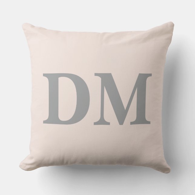 Almofada Initials modern elegant big letters Pink (Frente)