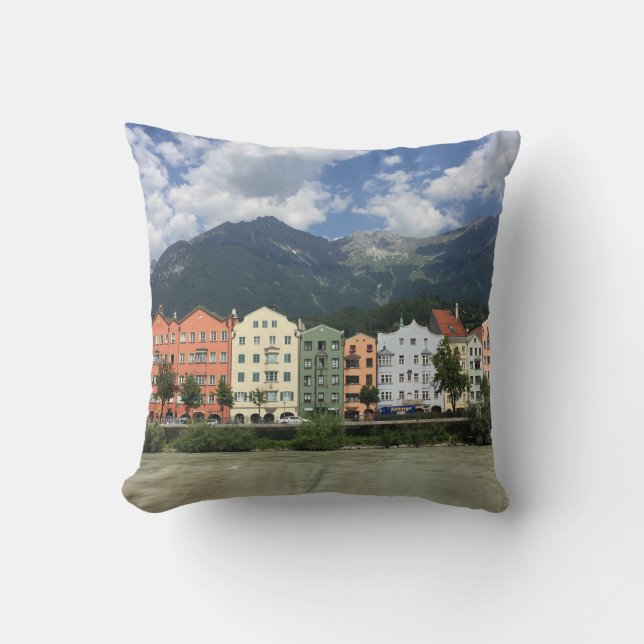 Almofada Innsbruck, cidade dos Alpes, Tirol (Frente)