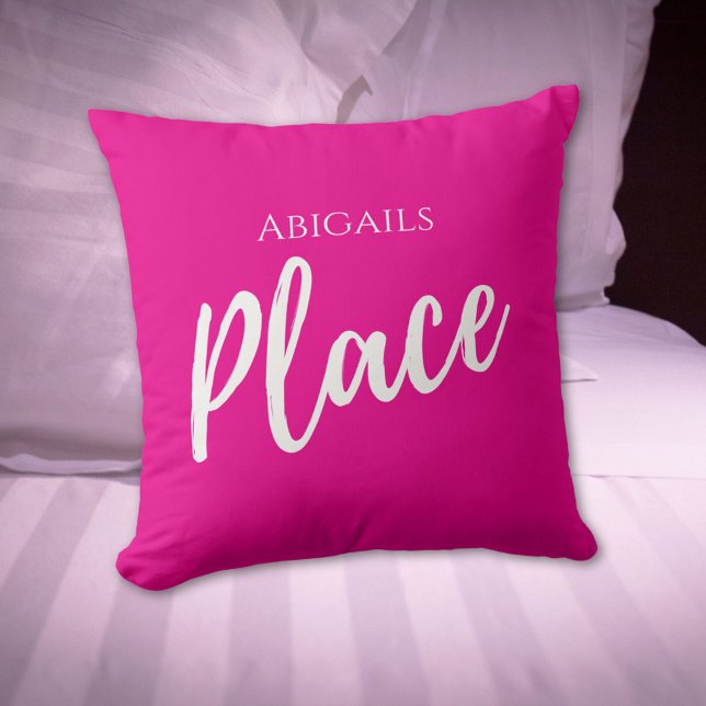 Almofada Inserir Nome Personalizado Rosa (Criador carregado)