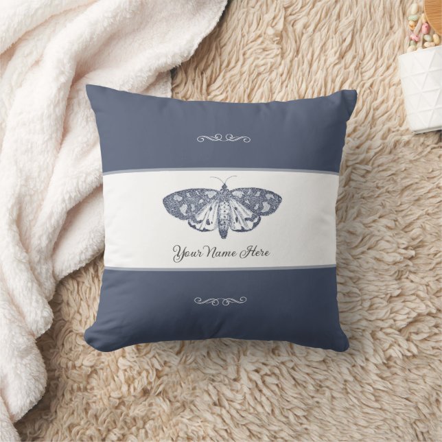 Almofada Inseto Clássico da Borboleta Adicionar Seu Nome Ci (Cobertor)