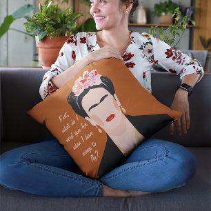 Almofada Inspiração Cotação Frida Kahlo Ilustração Mulheres