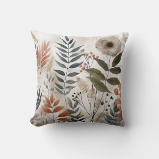 Almofada Inspiração Floral dos Abstratos Botânicos Verdes