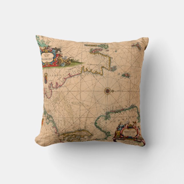 Almofada Inspirado em Mapa Antigo (Frente)
