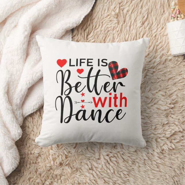 Almofada Inspirador "A Vida é Melhor com Dança" (Cobertor)