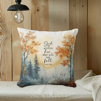 Almofada Inspirational Bible Verse Psalm 46:5 Autumn Pillow