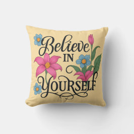 Almofada Inspirational Floral Throw Pillow (16" x 16")