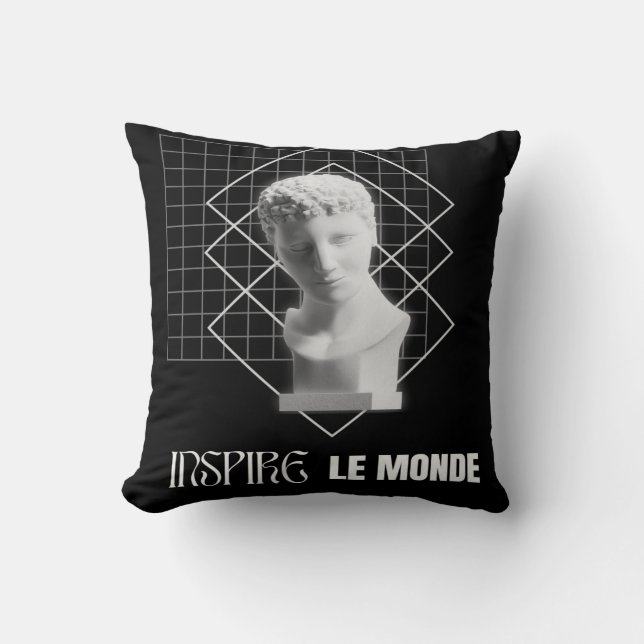 Almofada Inspire le Monde – Modern Aesthetic Art Design (Frente)