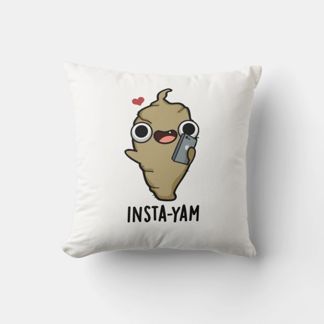 Almofada Insta-yam Funny Social Media Veggie Pun (Frente)