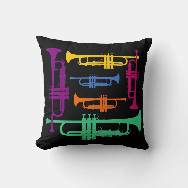 Almofada Instrumento Musical Multicolor Trumpet Brass (Frente)