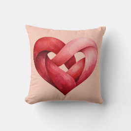 Almofada Interlocked Heart Throw Pillow Red Pink Love Decor