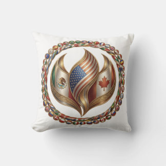 Almofada International Unity Flame with World Flags Emblem 