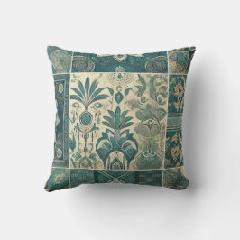 Almofada Intricate Floral Trending Teal Design
