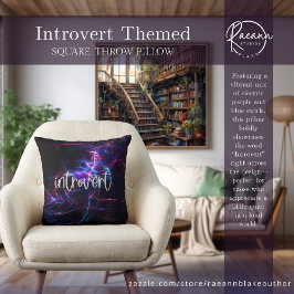 Almofada Introvert Themed Abstract Design Square Throw Pill