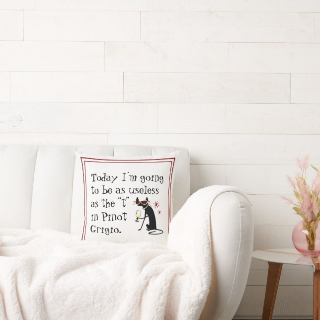 Almofada Inútil como o T em Pinot Grigio Funny Wine (Sofá)