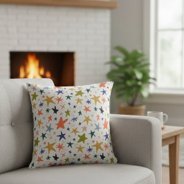 Almofada Inverno Aconchegante Com Padrão de Estrela Colorid