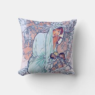 Almofada Inverno (Quatro Assentos), Alphonse Mucha