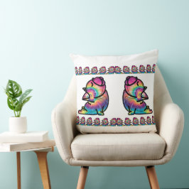 Almofada Ioga Groovy Bulldog: Cores Divertidas de Tie Dye