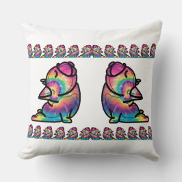 Almofada Ioga Groovy Bulldog: Cores Divertidas de Tie Dye
