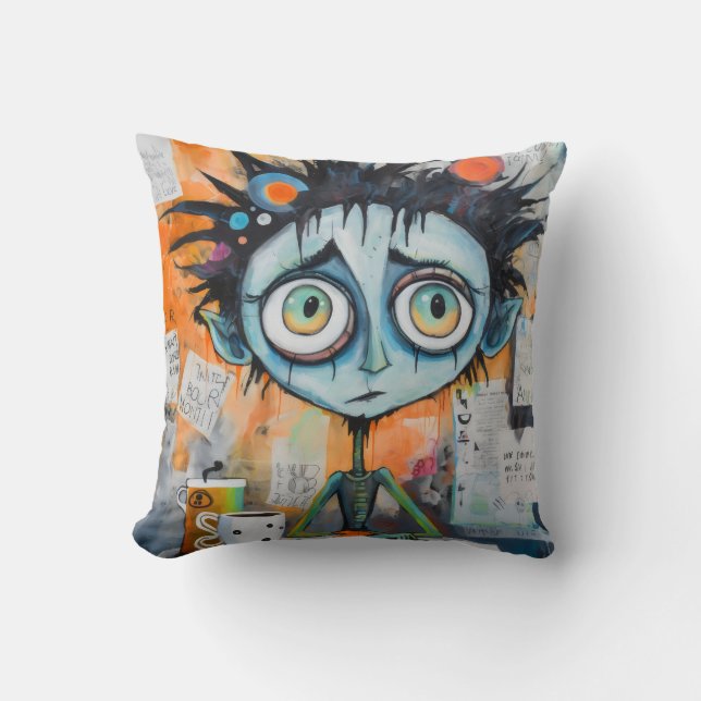 Almofada Iranovan Inkwell segunda-feira de manhã chorona (Frente)