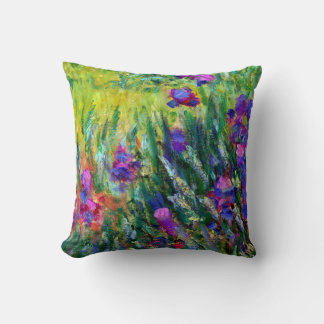 Almofada Iris Garden em Giverny Claude Monet Fine Art