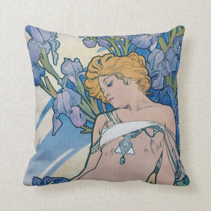 Almofada Íris (Quatro Flores), Alphonse Mucha