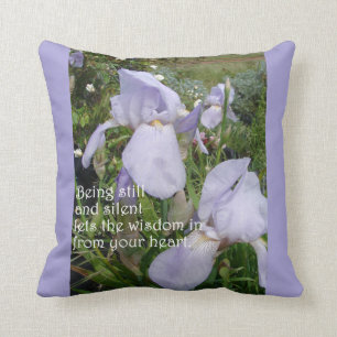 Almofada Iris Roxo de Cotação Inspiracional Silenciosa e Es