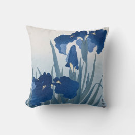 Almofada Írises (Azul Escuro) por Ohara Koson