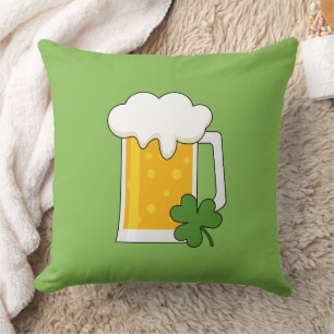 Almofada Irish Beer Mug com Shamrock Clover