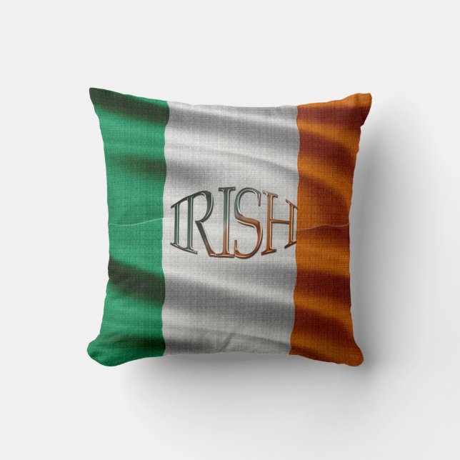 Almofada Irish Flag Patriotic Celtic Ireland (Frente)