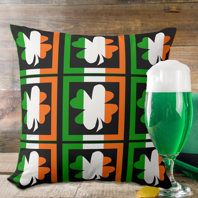 Almofada Irish Flag Shamrock (Criador carregado)
