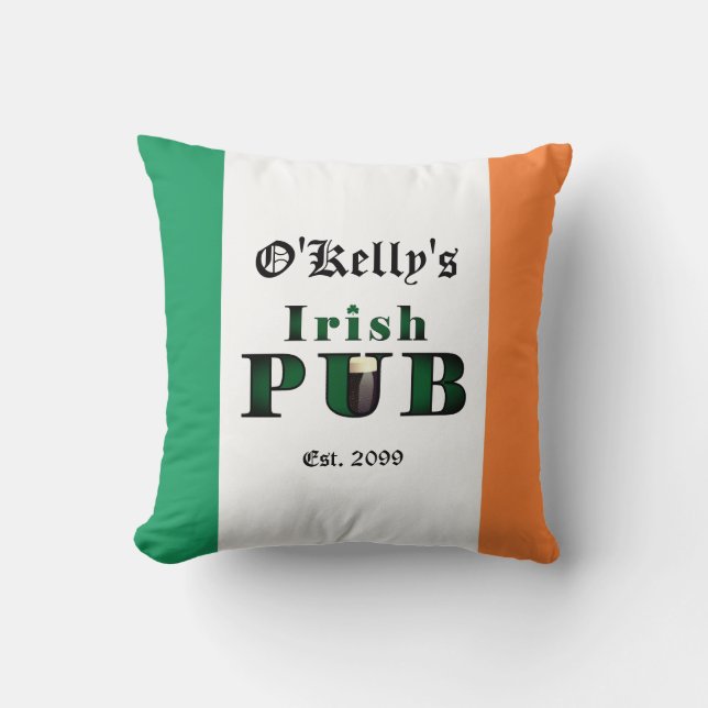 Almofada Irish Pub Bar Tavern Throw Pillow (Frente)