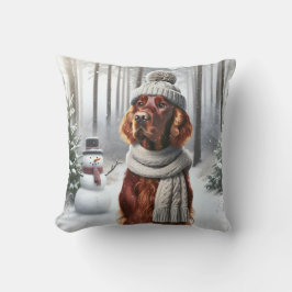 Almofada Irish Setter Com Snowman