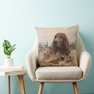 Almofada Irish Setter Hunting Pheasant ,Art