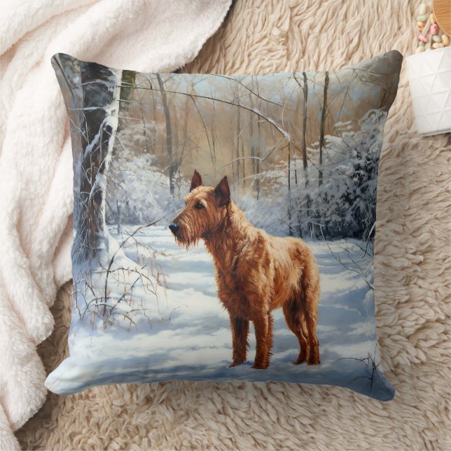 Almofada Irish Terrier Deixe Nevar Natal (Cobertor)