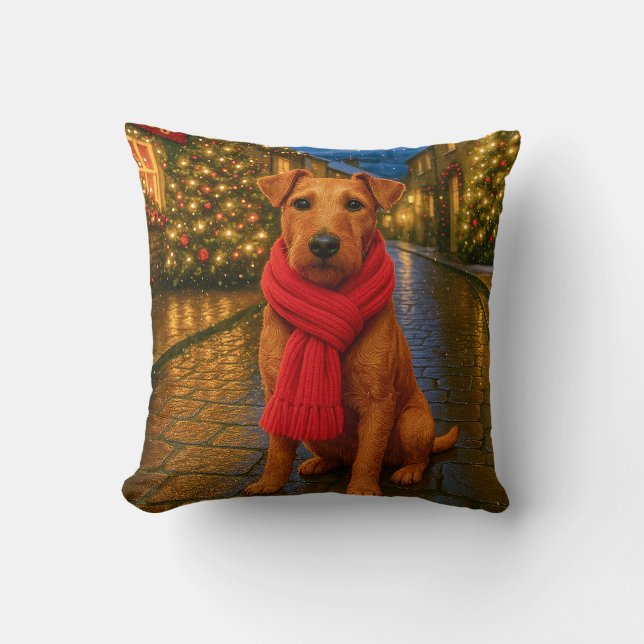 Almofada Irish Terrier Holiday  (Frente)