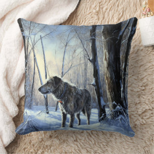 Almofada Irish Wolfhound Deixe-o nevar no Natal