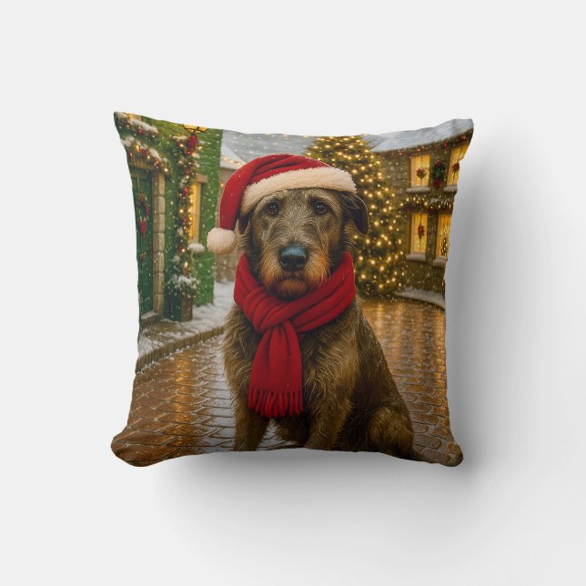 Almofada Irish Wolfhound Holiday  (Frente)