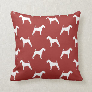 Almofada Irlandês Terrier Silhouettes Vermelho Padrão
