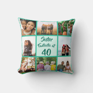 Almofada Irmã fantástica na colagem de fotos de 40 anos