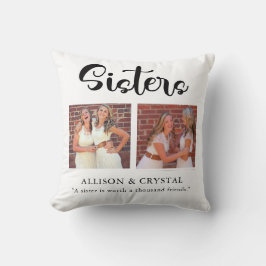 Almofada  Irmãs Calliografia 2 Citação de Foto Siblin