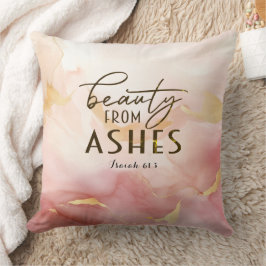 Almofada Isaiah 61 3 Beleza da Bíblia Ashes Verse Pink