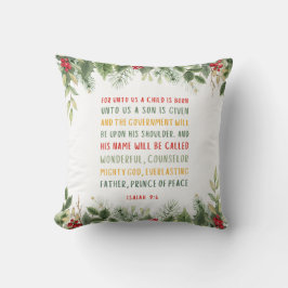 Almofada Isaiah 9:6 Para nós Uma Criança é Natal Nascer