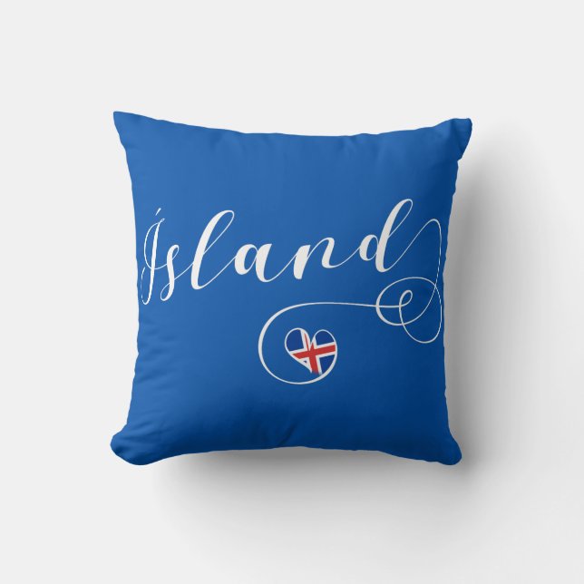 Almofada Ísland Islândia Heart (Frente)