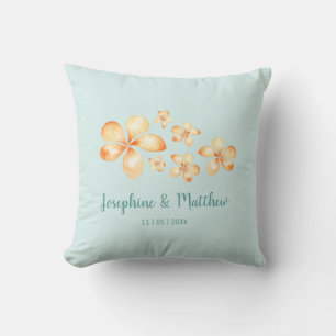 Almofada Island Plumeria Watercolor Wedding