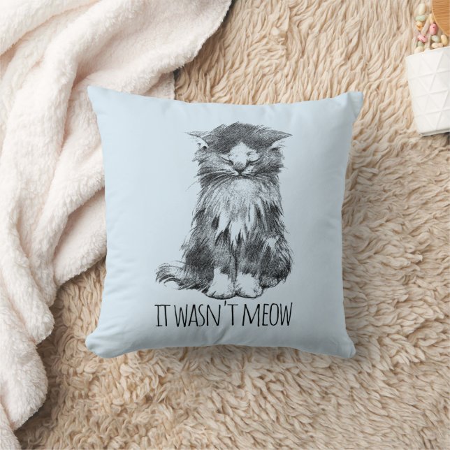 Almofada It Wasn't Meow Cute Fluffy Kitten Light Blue (Cobertor)