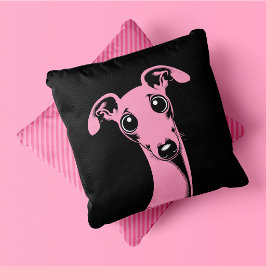 Almofada Italian Greyhound Pop Art Rosa e Preto