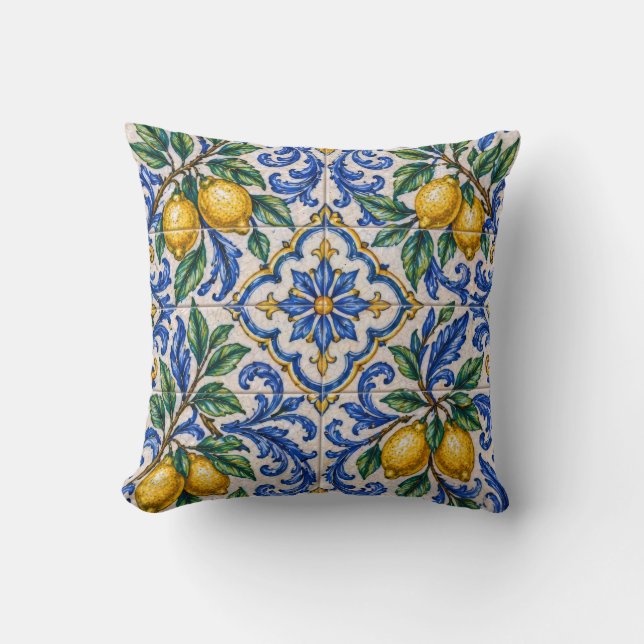Almofada Italian Lemon Azulejo Tile (Frente)