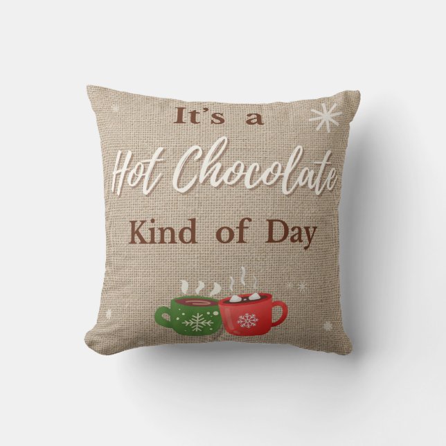 Almofada It's a Hot Chocolate Kind of Day Mugs Pillow (Frente)