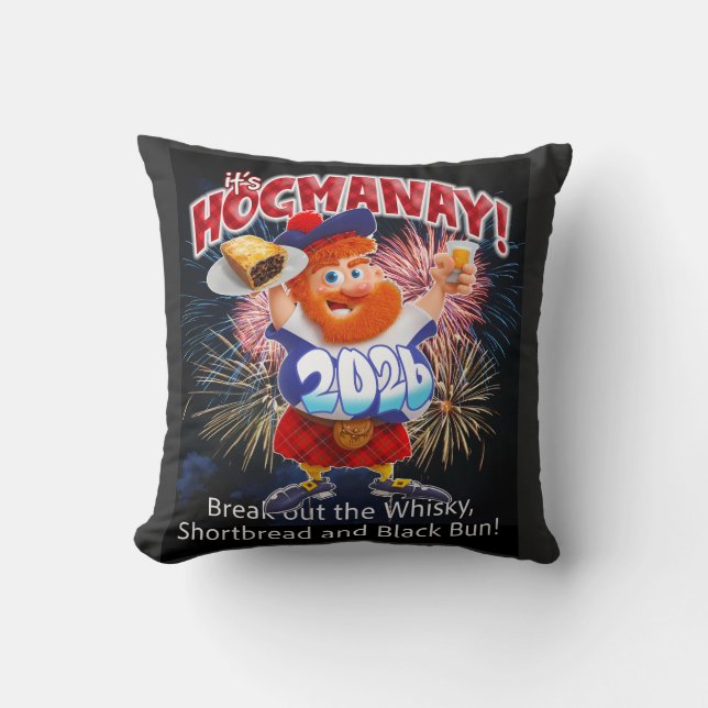 Almofada IT'S HOGMANAY! Break out the whisky.and shortbread (Frente)