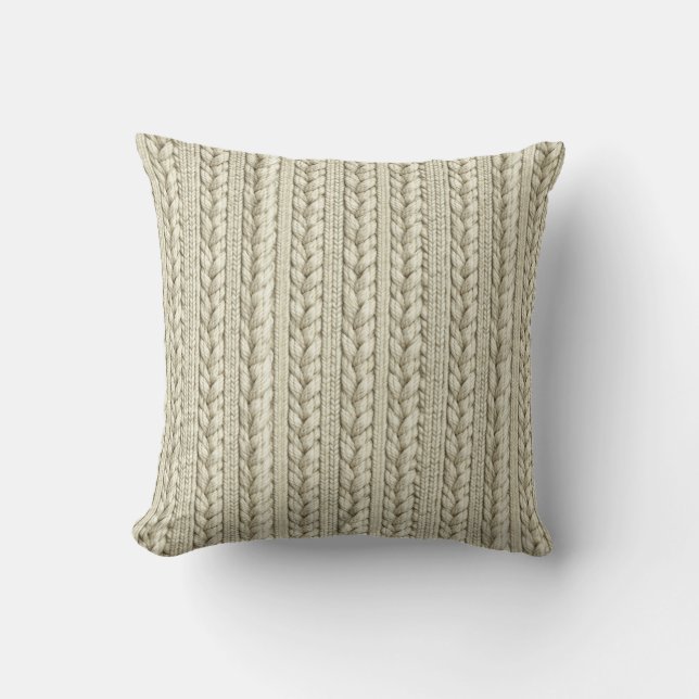 Almofada Ivory Cable Knit Texture (Frente)
